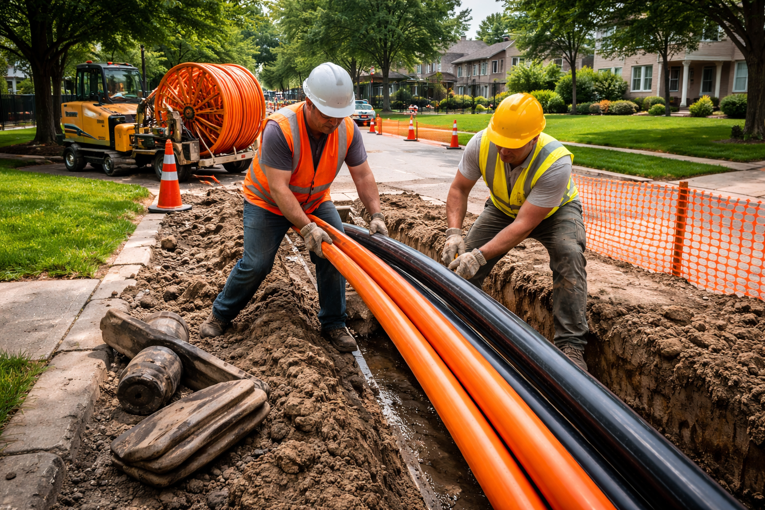Fiber and conduit